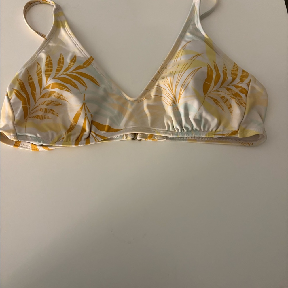 Wild Fable Yellow Leaf Print Bikini Top